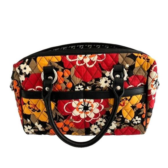 Vera Bradley Mini Loft Duffel Bittersweet Quilted Zip Pockets Floral Lined - Picture 3 of 16